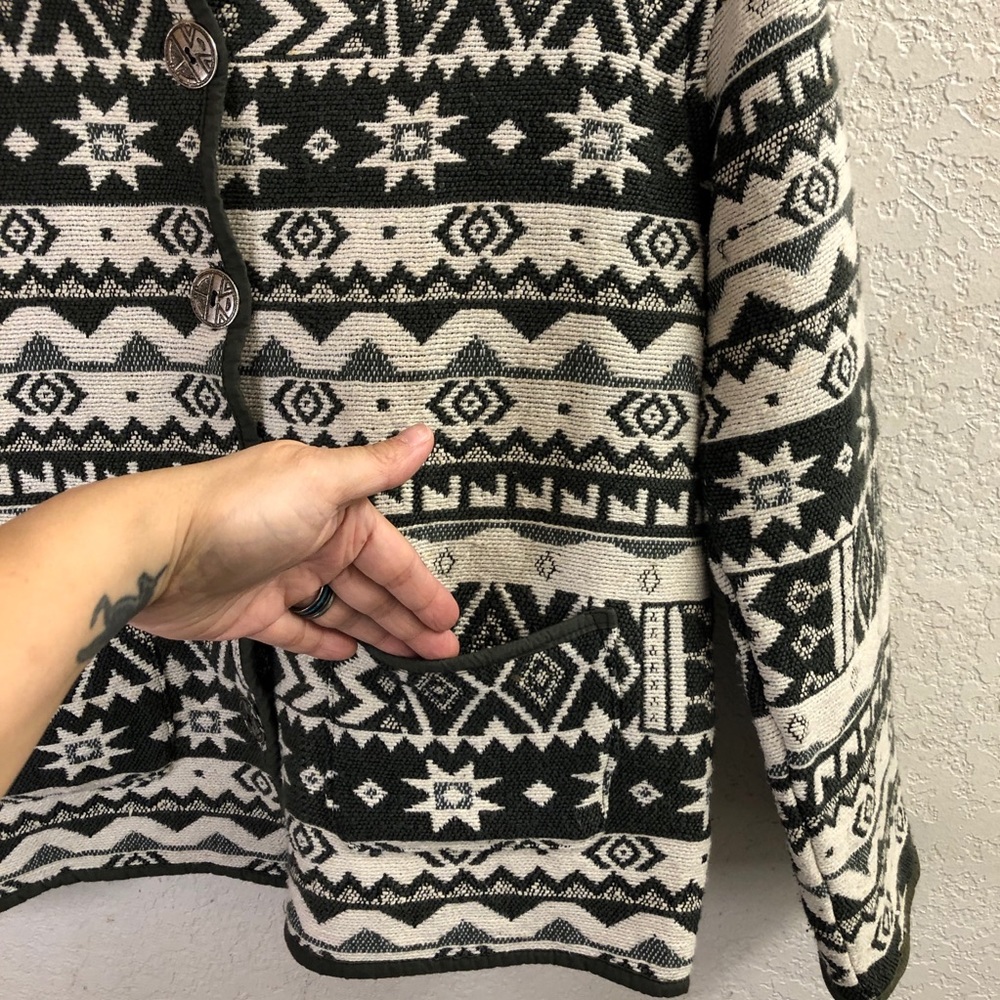 Jane Ashley Aztec Boho Lightweight Jacket Size PM - Picture 5 of 6